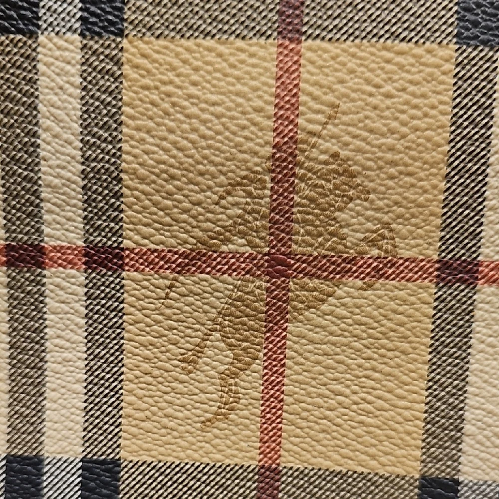 Burburry London Plaid Brown Leather  Bagw/COA